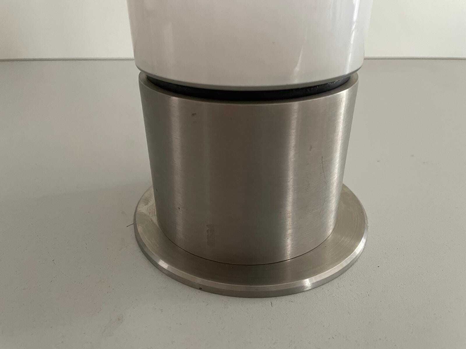 Minimal Rare Opal Glass & Grey Metal Set Of 2 Flush Mounts By Bega, 1970s Germany photo vintage