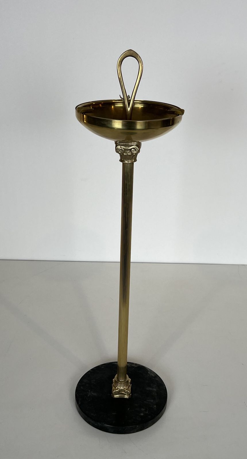 Candrier Of Neoclassical Style In Bronze, Brass And Black Marble Base In The Taste Of The House Jansen
