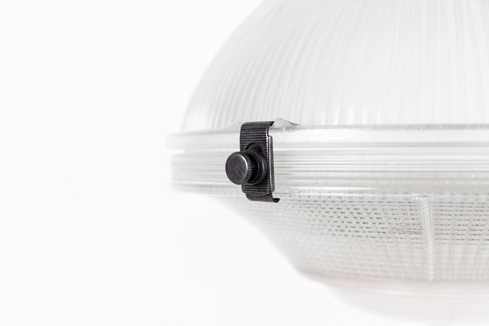 Antique Three Part Holophane 'Reflector Refractor' Pendant Light photo vintage