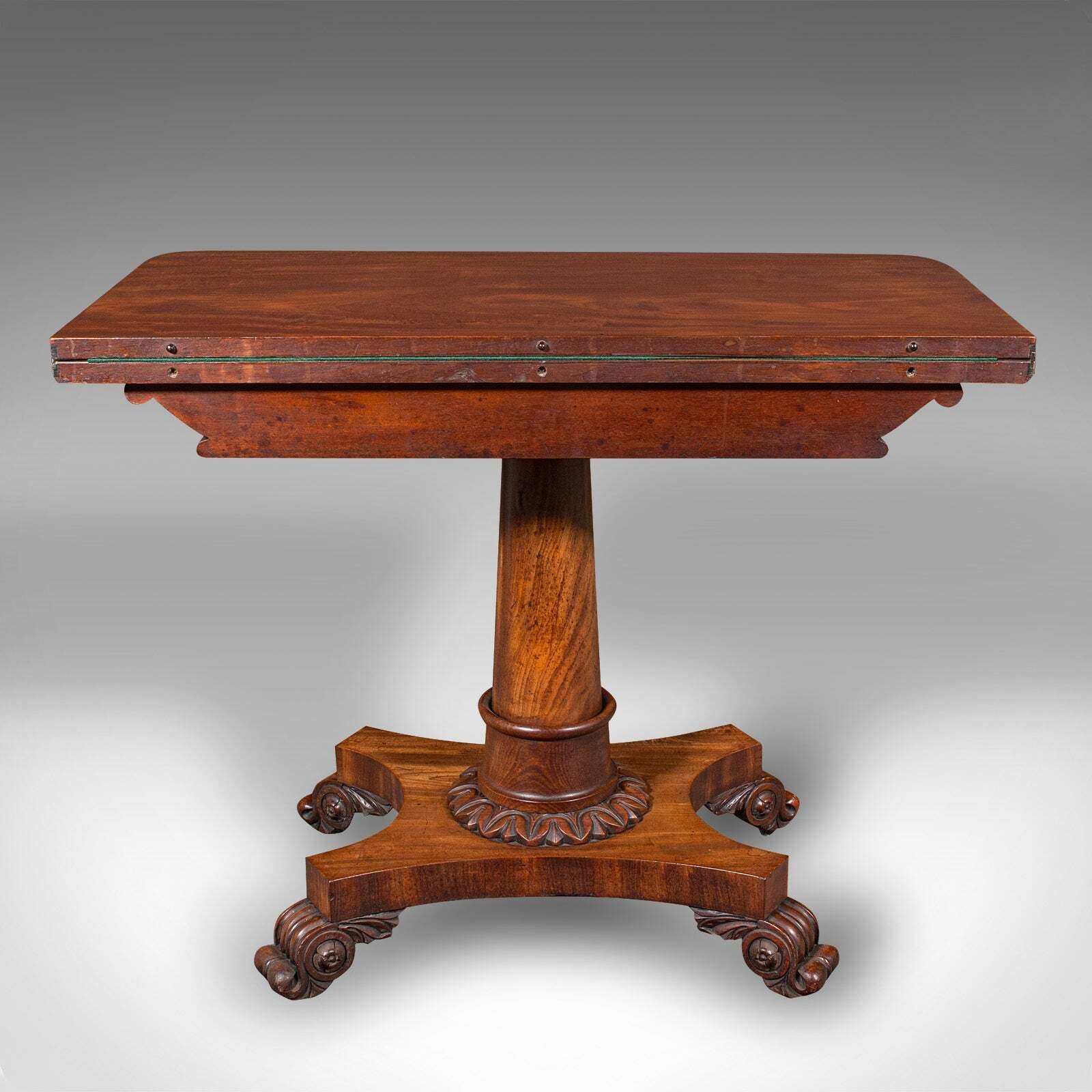 Antique Fold Over Parlour Card Table, English, Games, Side, William IV, C.1835 photo vinterior