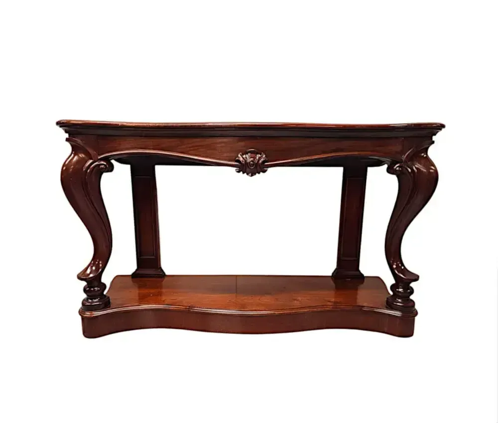 A Very Rare Pair Of 19th Century Cabriole Leg Console Tables photo Furniture