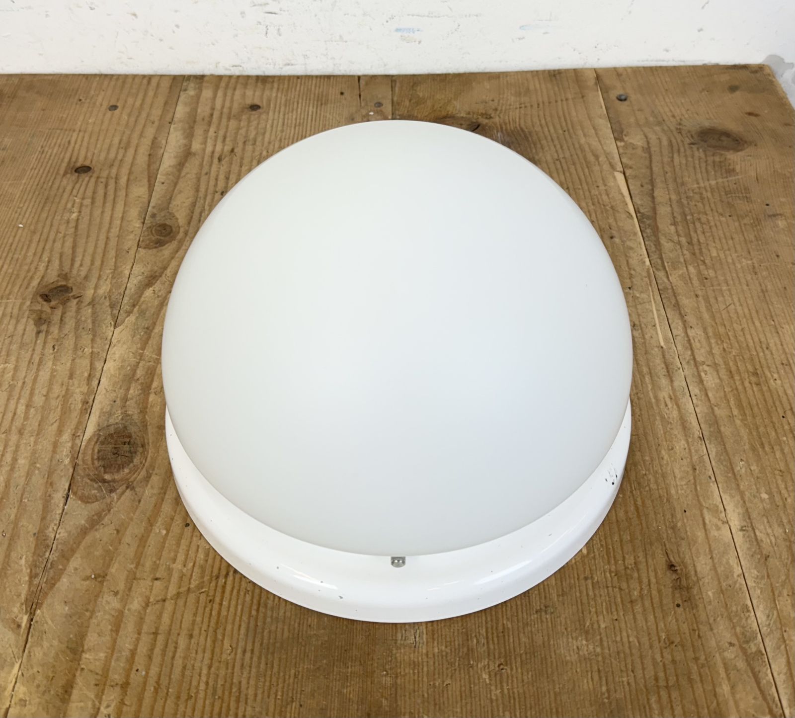 Vintage Ceiling Light With Milk Glass, 1980s, 2x photo furniture