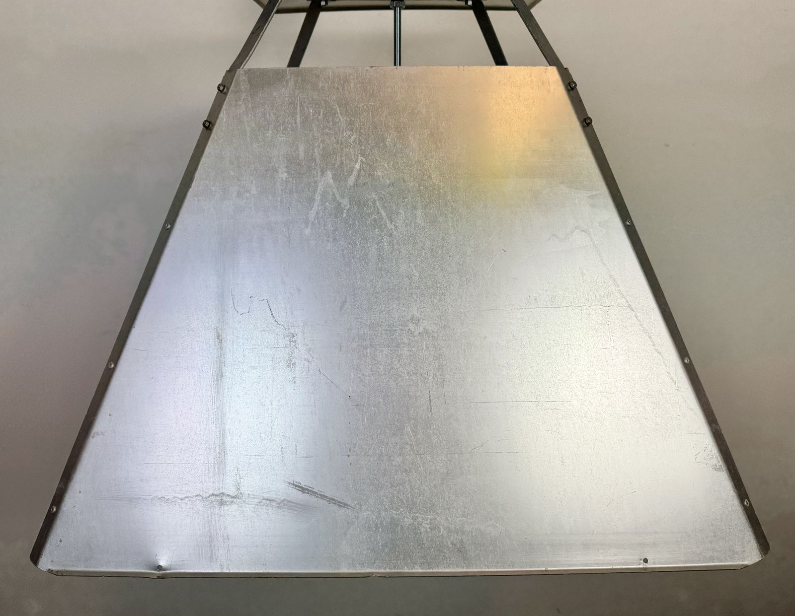 Large Silver Industrial Factory Pendant Lamp From Elektrosvit, 1970s, 89x photo vinterior
