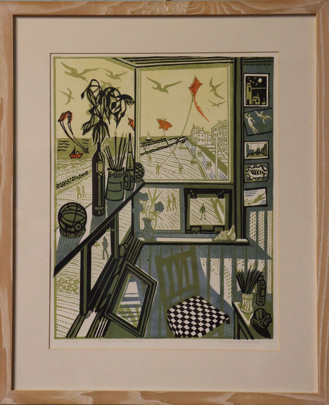 "Kites At Aldeburgh" Richard Bawden 1936 2024