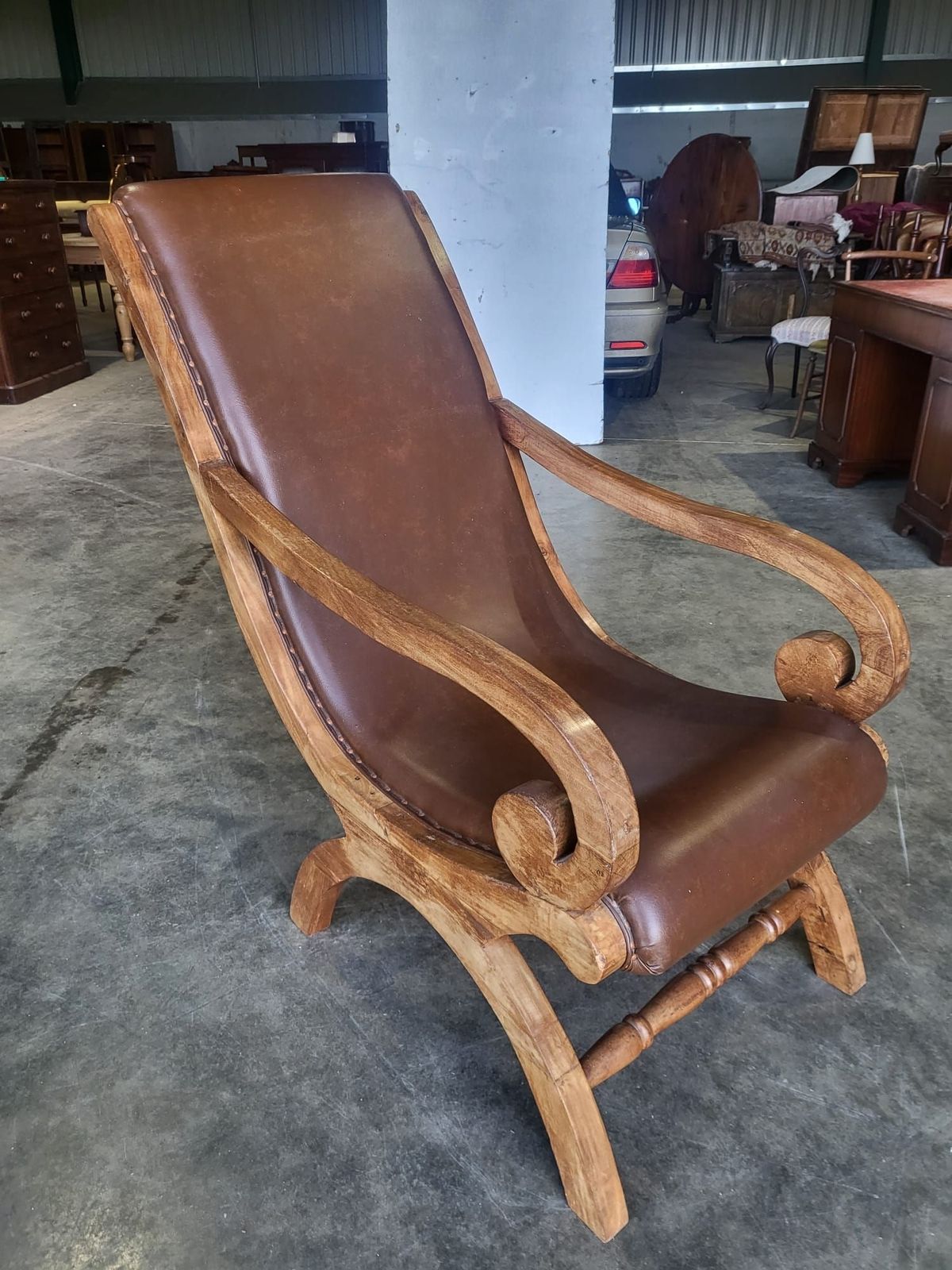 Large Plantation Arm Chair Conservatory Garden Patio Chair Faux Leather