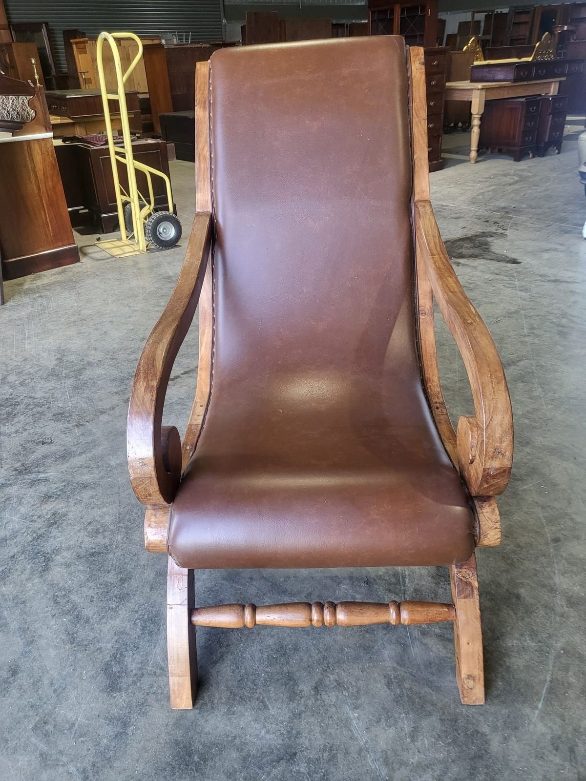 Large Plantation Arm Chair Conservatory Garden Patio Chair Faux Leather photo for sale