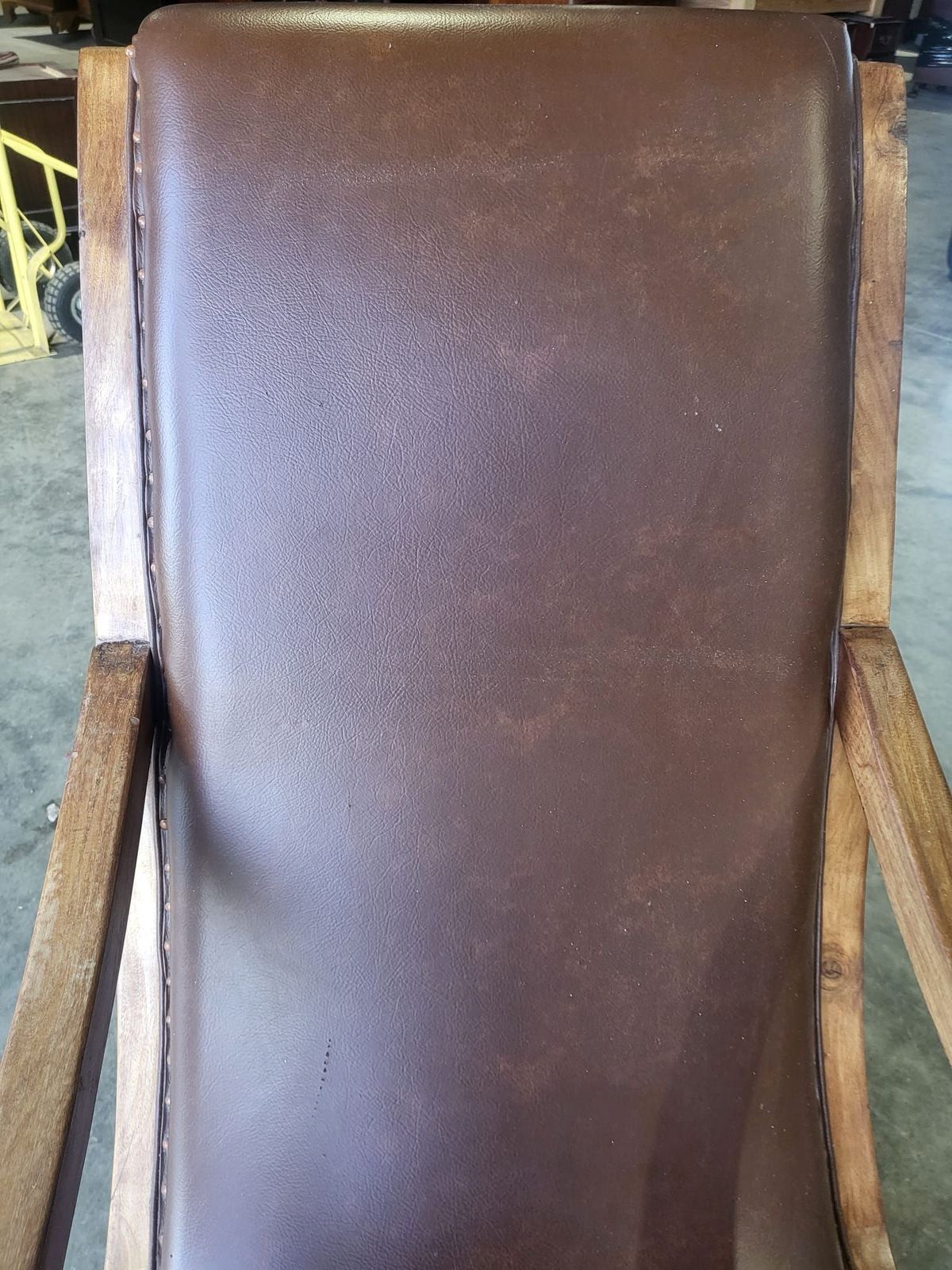 Large Plantation Arm Chair Conservatory Garden Patio Chair Faux Leather photo vintage