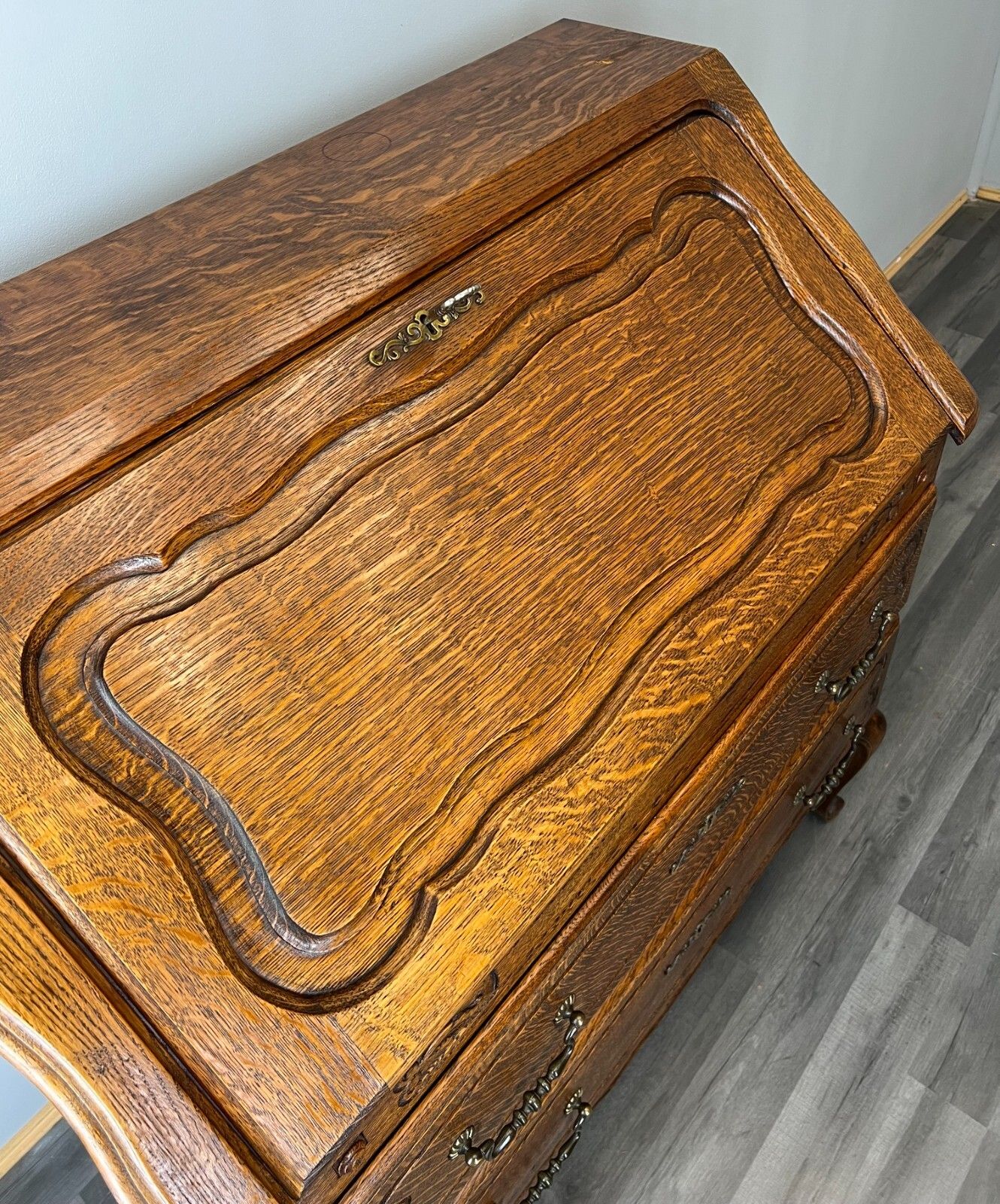 Furniture Secretaire Writing Desk Rare Antique French Carved Bureaux Elegant (Lot 3523) photo