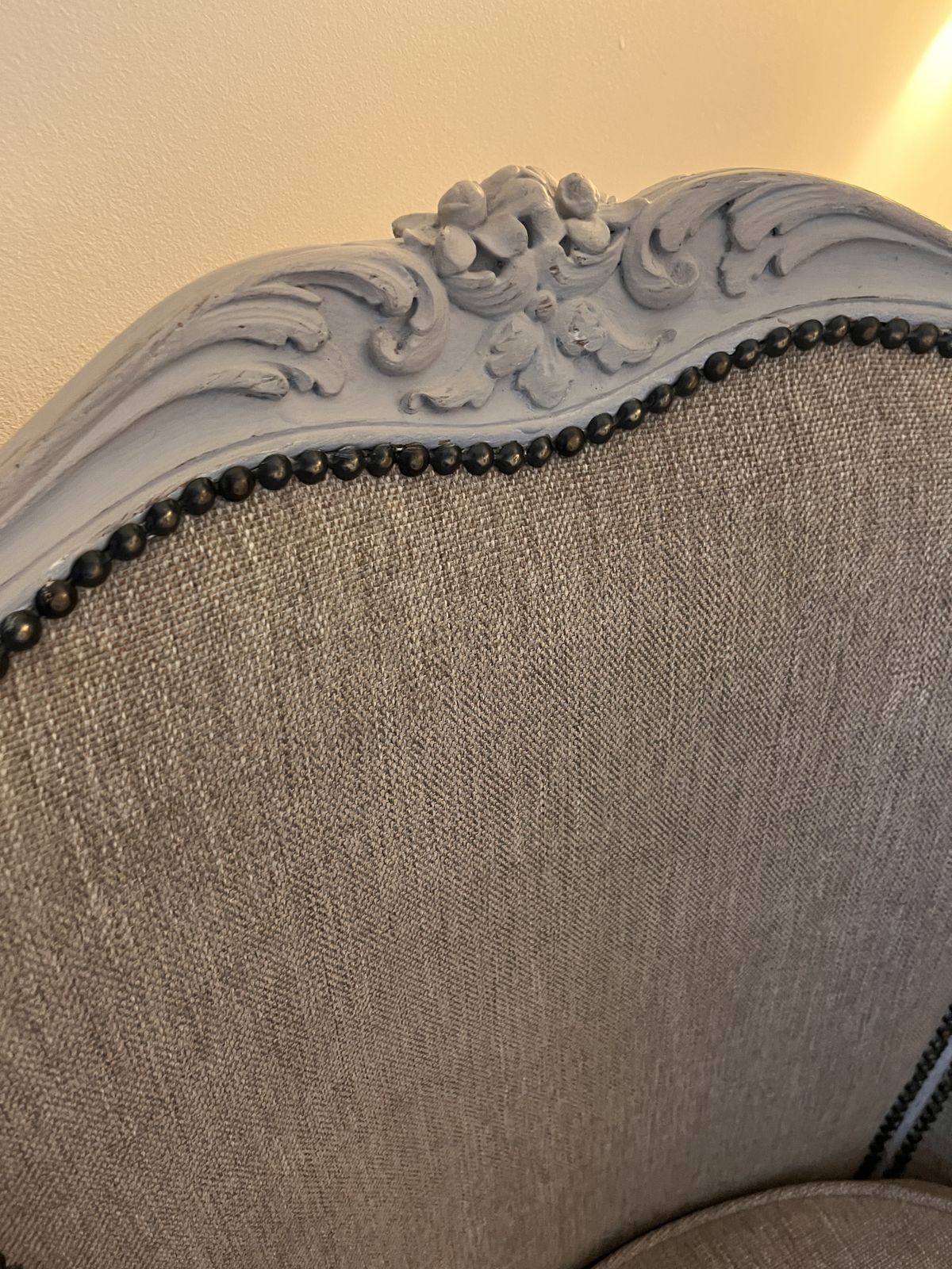 French Louis Style Ornate Upholstered Antique Armchair photo furniture