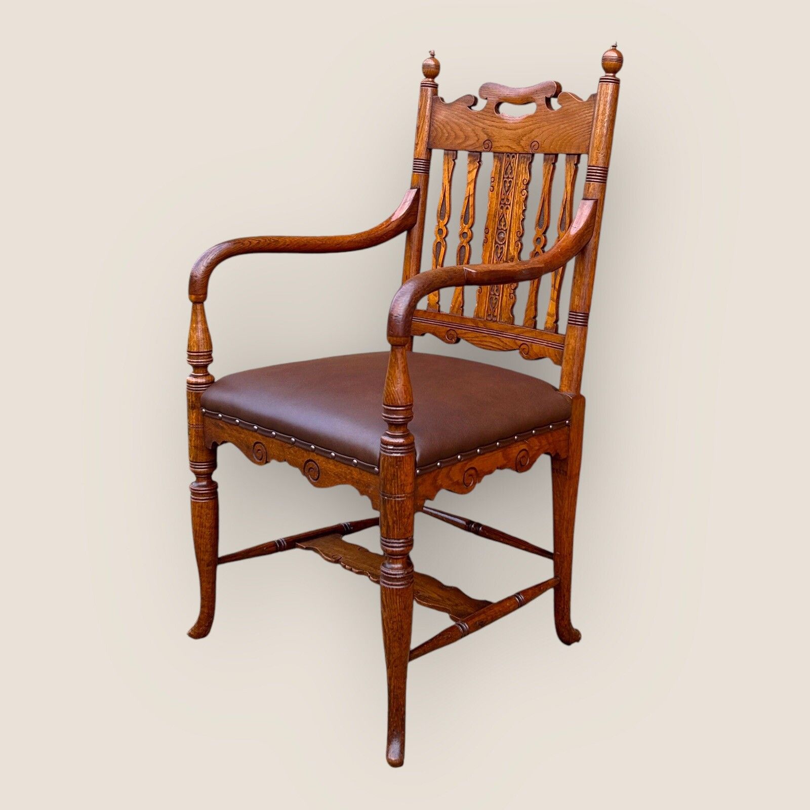 Gillows Victorian Oak Desk Chair Attributed To Bruce James Talbert photo for sale