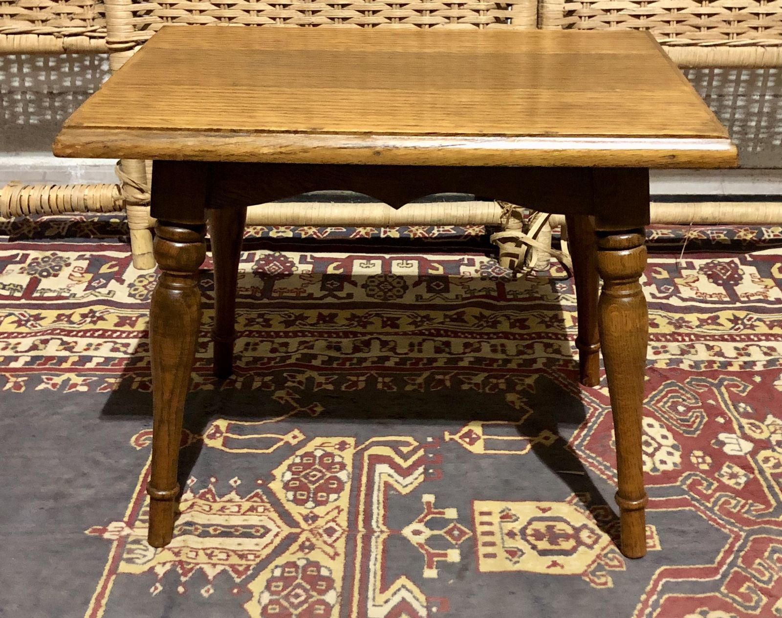 A Set Of Three Vintage Small Oak Tables / Plantstands photo 139.0