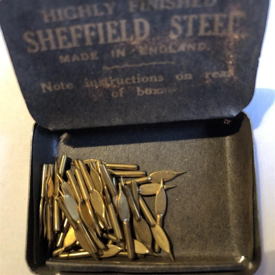 Six Antique Little Metal Gramophone Needle Tins 1920s photo 90.0