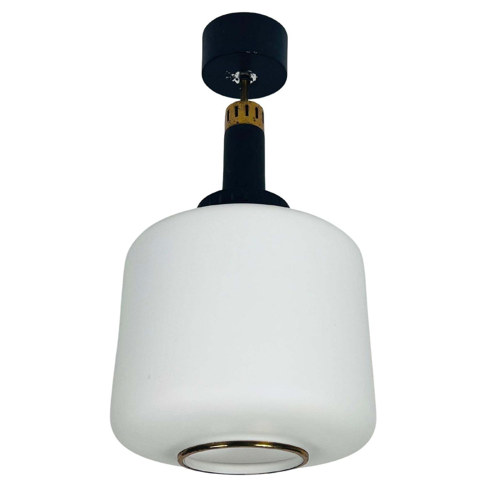 Mid Century Opal Glass Ceiling Lamp By Stilnovo, Italy, 1960s