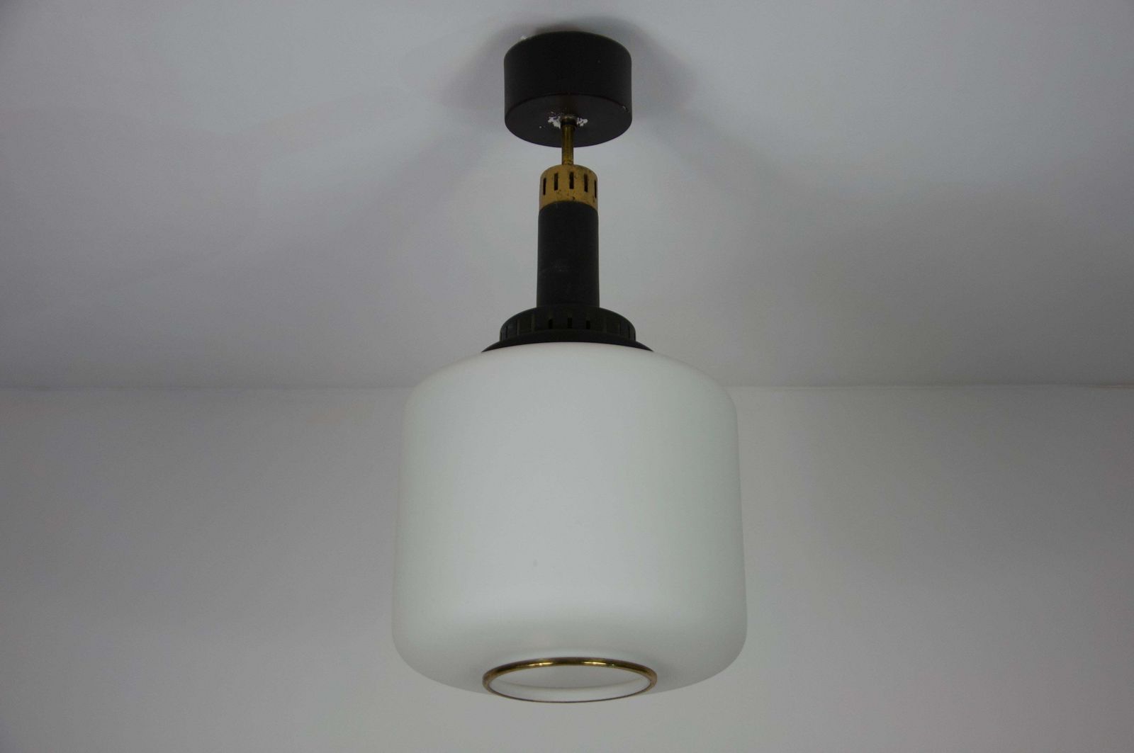 Mid Century Opal Glass Ceiling Lamp By Stilnovo, Italy, 1960s photo furniture