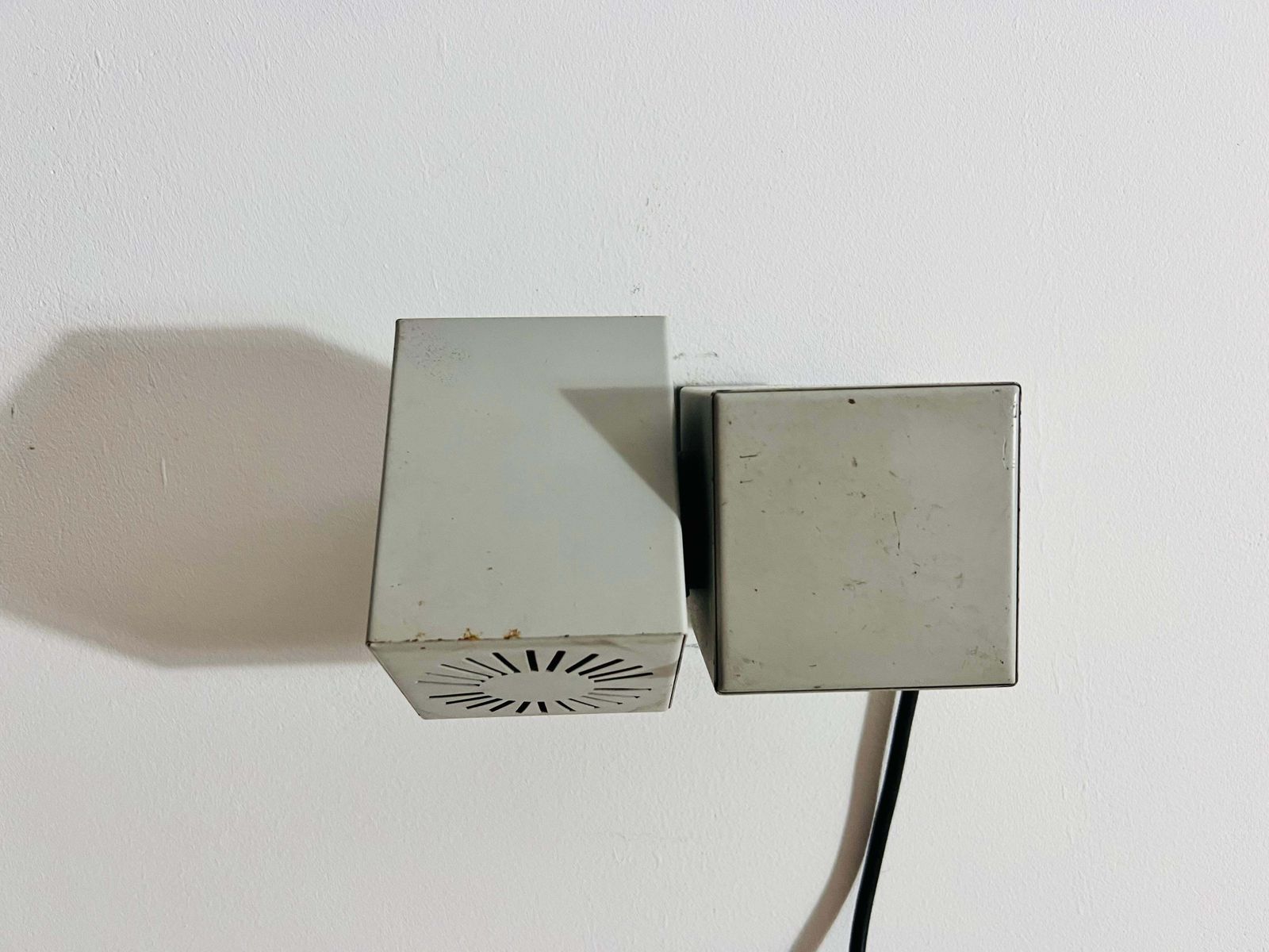 Pair Of Metal Cubic Wall Lamps By Kaiser Leuchten, Germany 1970s photo 983.0