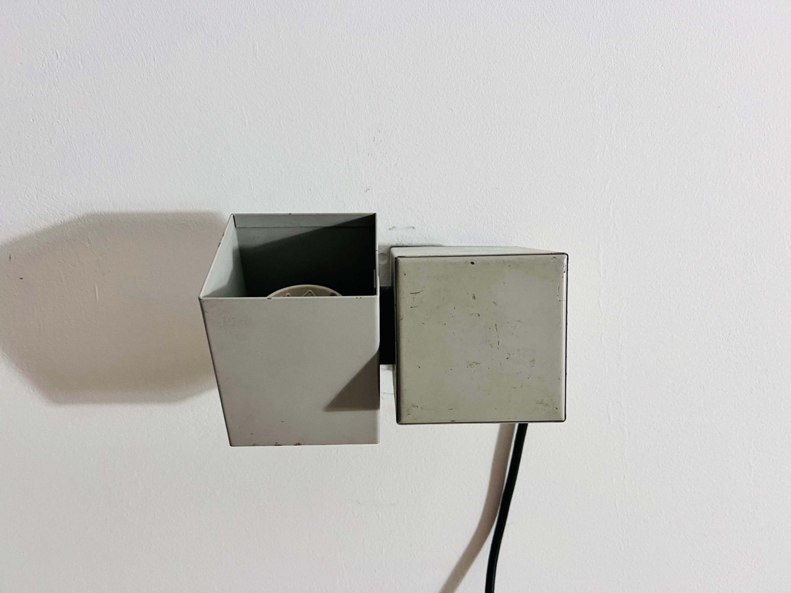 photo furniture Pair Of Metal Cubic Wall Lamps By Kaiser Leuchten, Germany 1970s