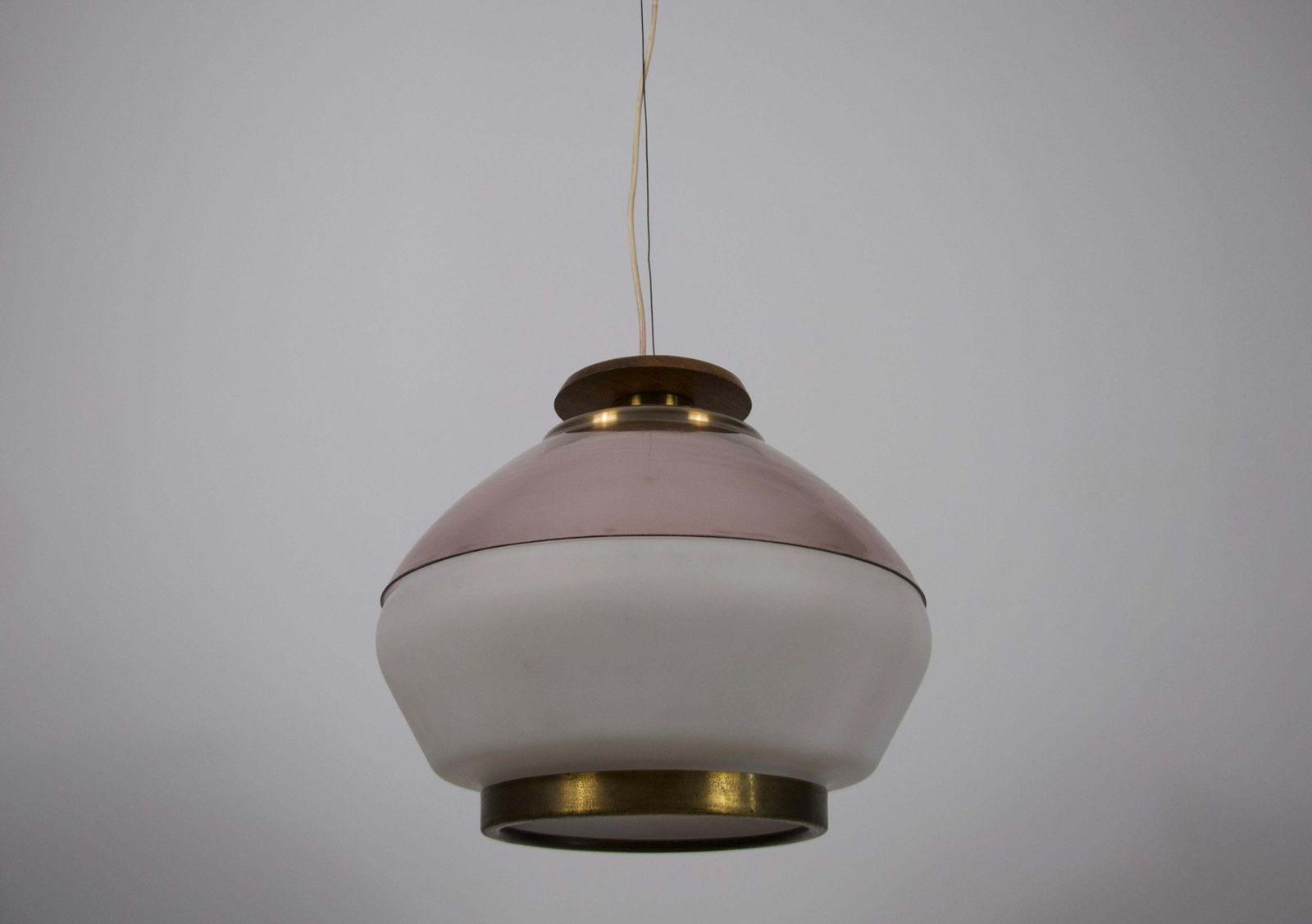 Mid Century Acrylic And Opaline Glass Ceiling Lamp By Stilnovo, Italy, 1960s photo Lighting