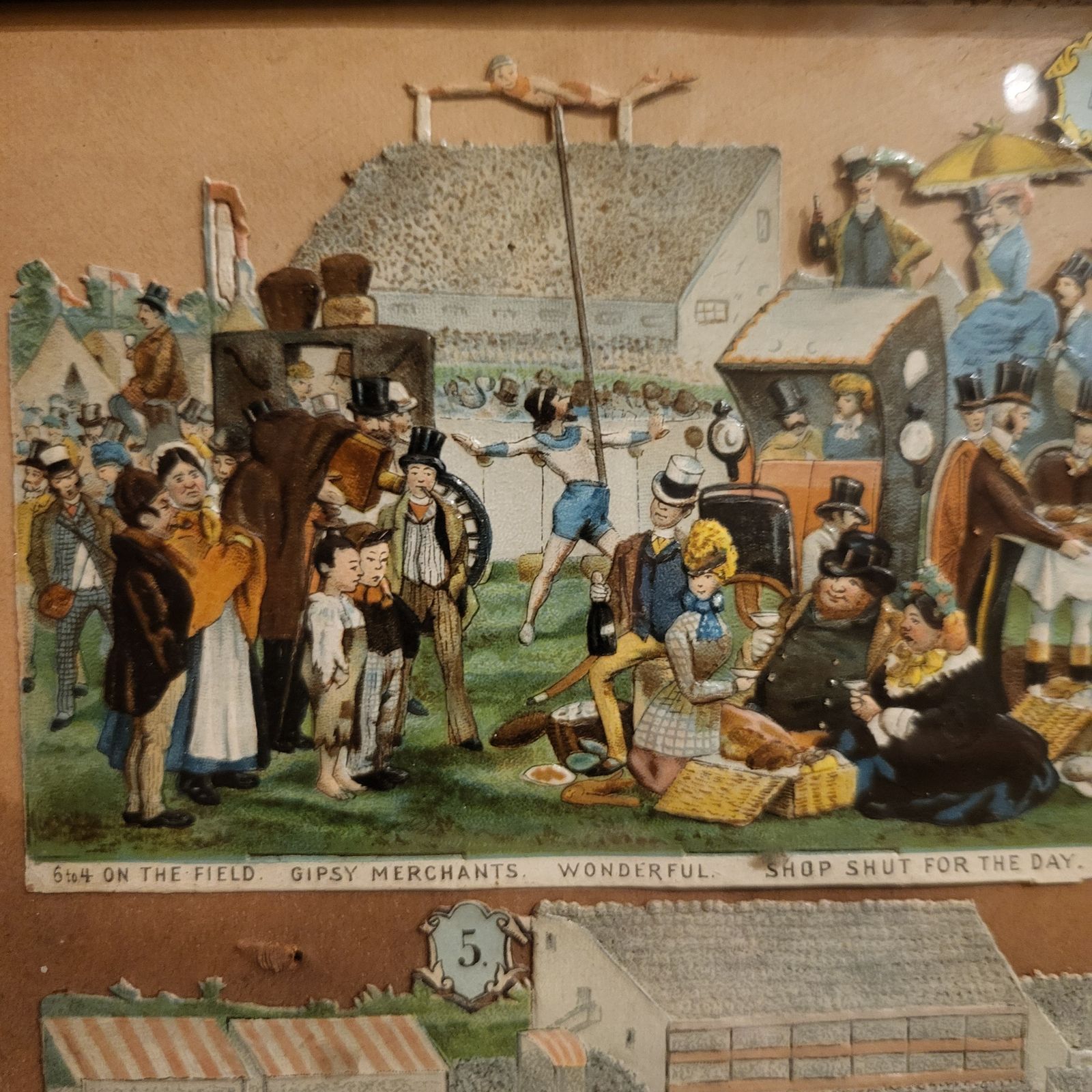 Victorian Decoupage Of "Derby Day" By George Cruikshank photo vinterior