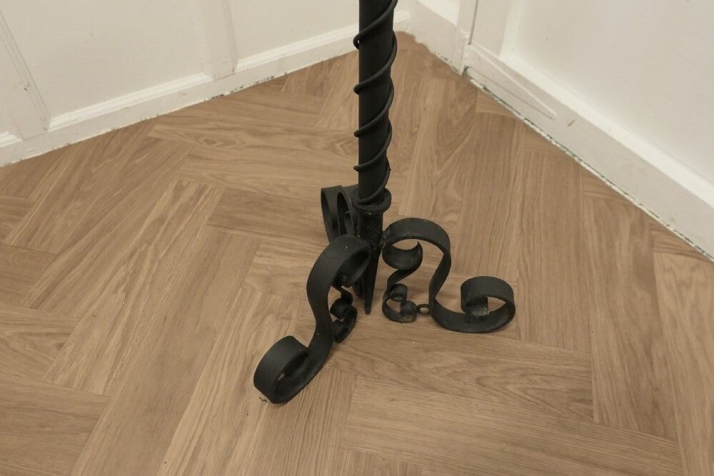 A Large Pair Of Wrought Iron Candle Sticks Or Torchère photo buy