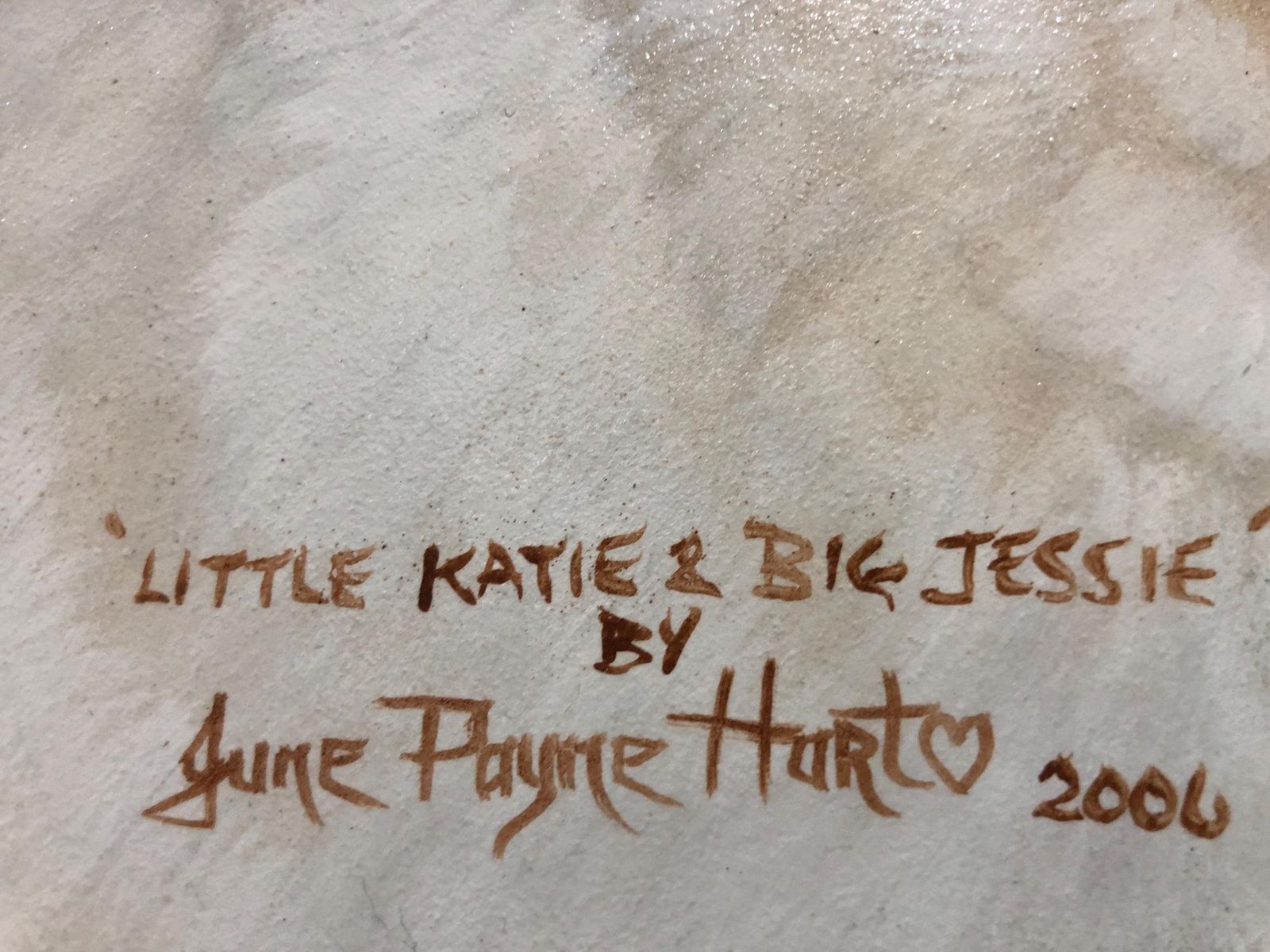 Little Kate & Big Jessie Buddies Acrylic On Board Jane Hart Payne photo for sale