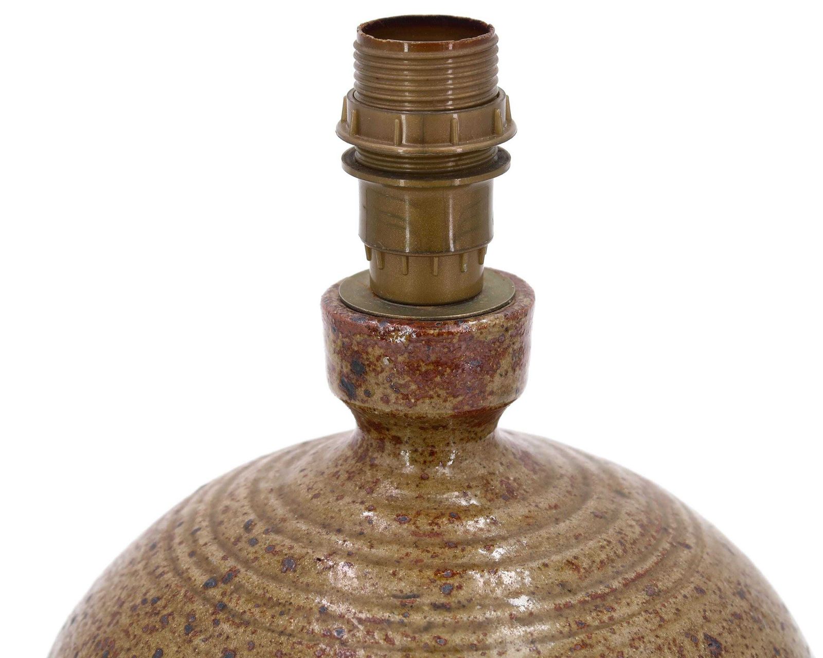 French Handmade Ceramic Table Lamp By Guy Baudat, 1970s / Brown, Wabi Sabi Stoneware, Country photo for sale