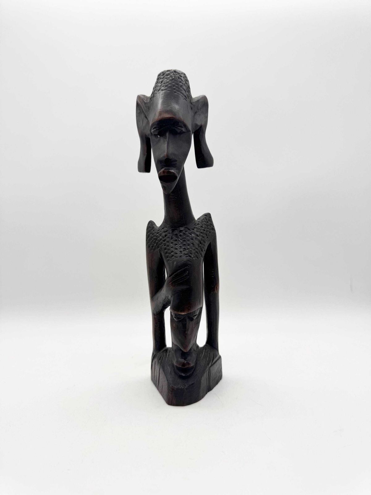 Wooden African Art Head Sculpture, Woman Figure, Wooden Head