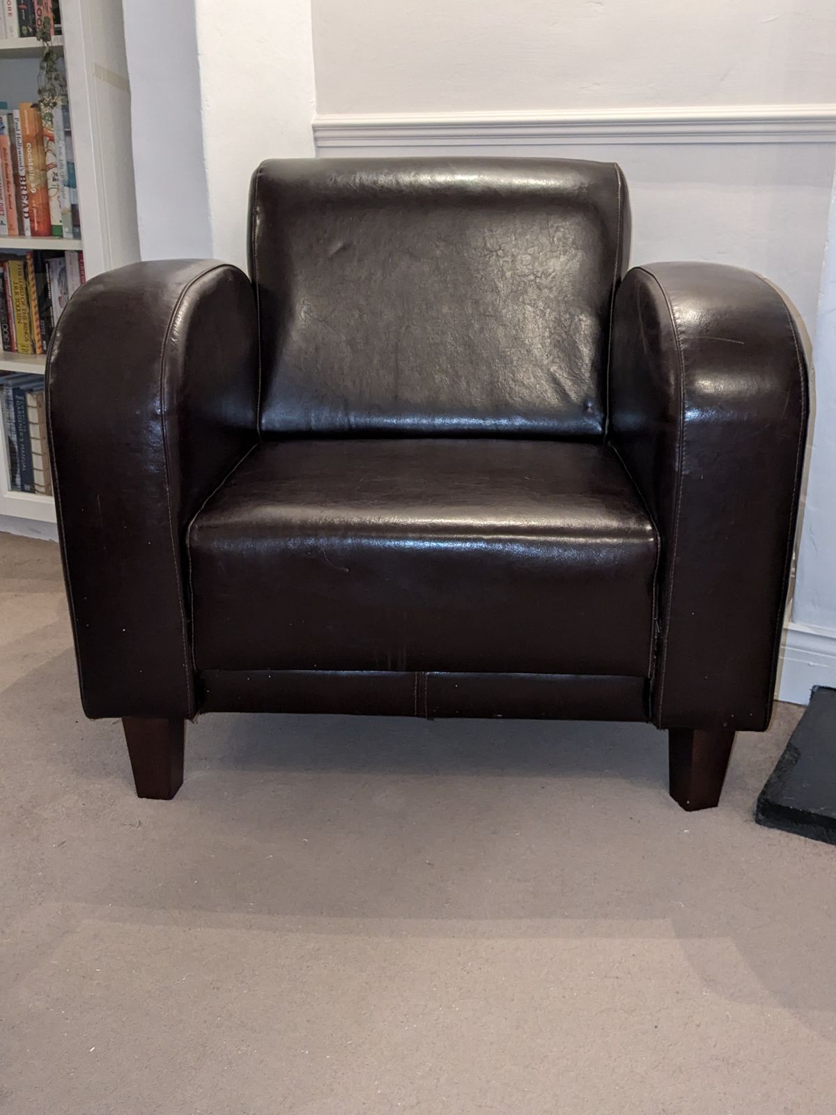 Art Deco Leather Armchair / Club Chair