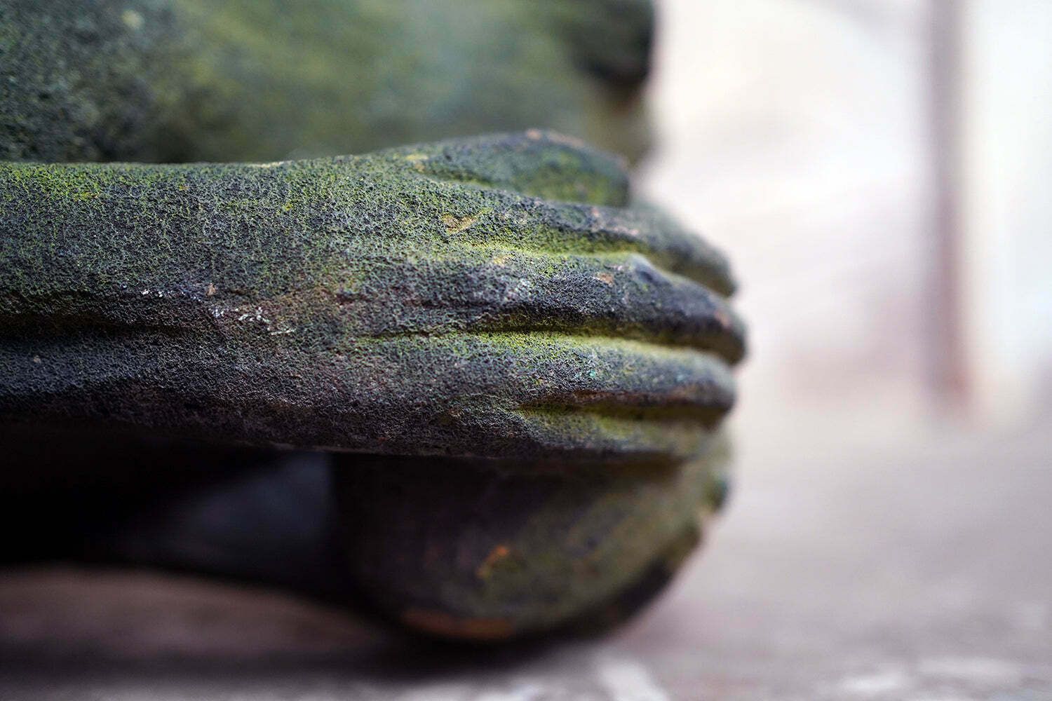 photo for sale A Rare Medieval Period Carved Stone Grotesque Holding A Coconut C.1300 1400