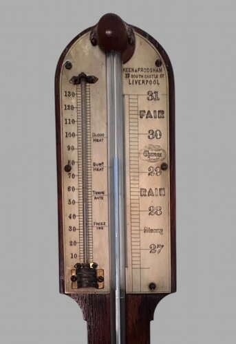 A 19th Century Mahogany Stick Barometer By Keen And Frodsham photo for sale