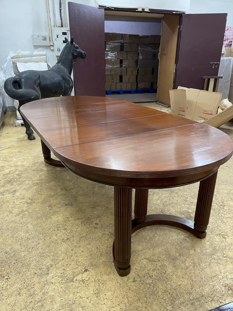 1940 Chinese Red Wood Bespoke Dining Table With Their Extension Leaf.  From 4 Seatings To 10 Seatings. It Was Commissioned By My Grandparents And Has Been In The Family Since photo for sale