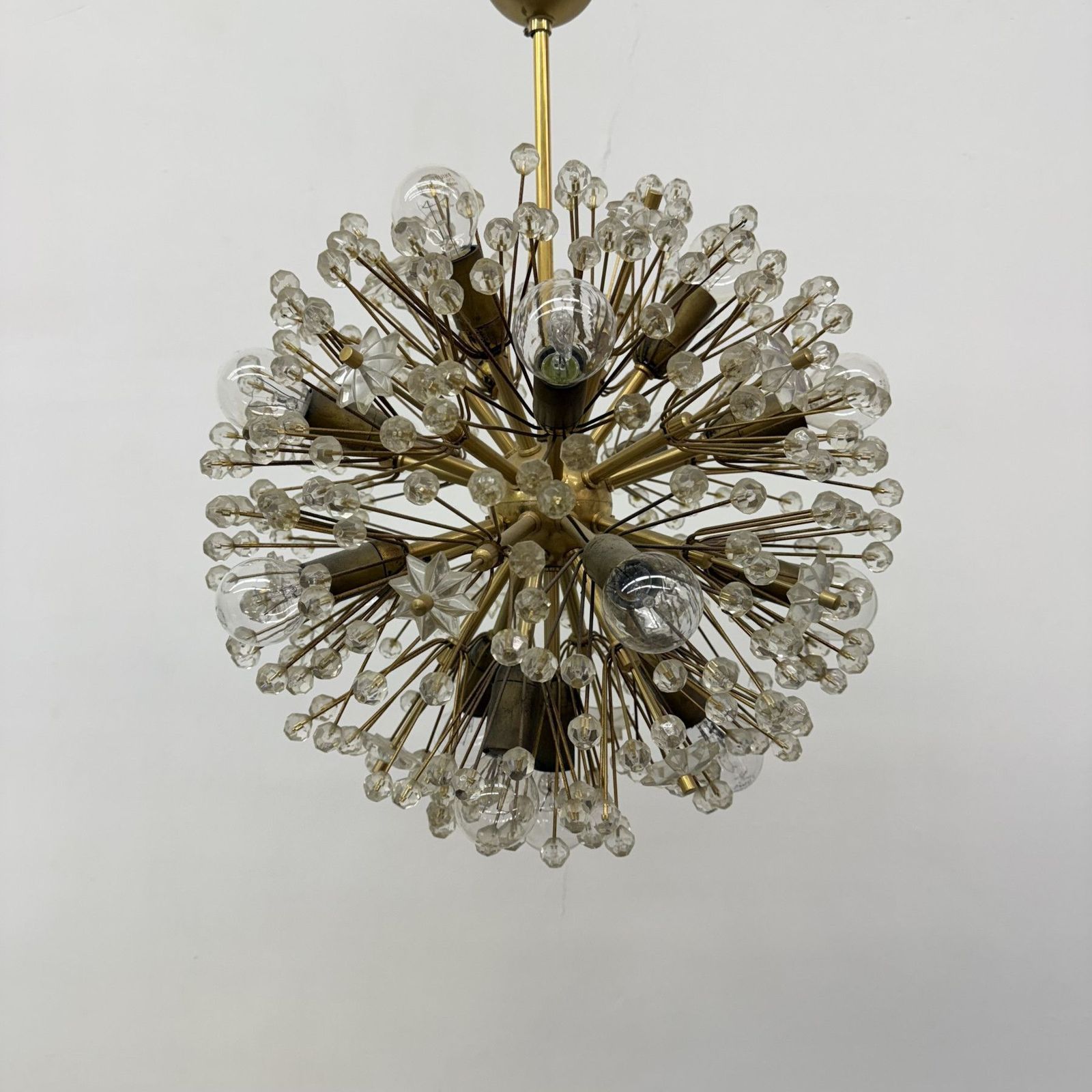 Lighting Starburst Brass Chandelier By Emil Stejnar , Austria 1960s photo