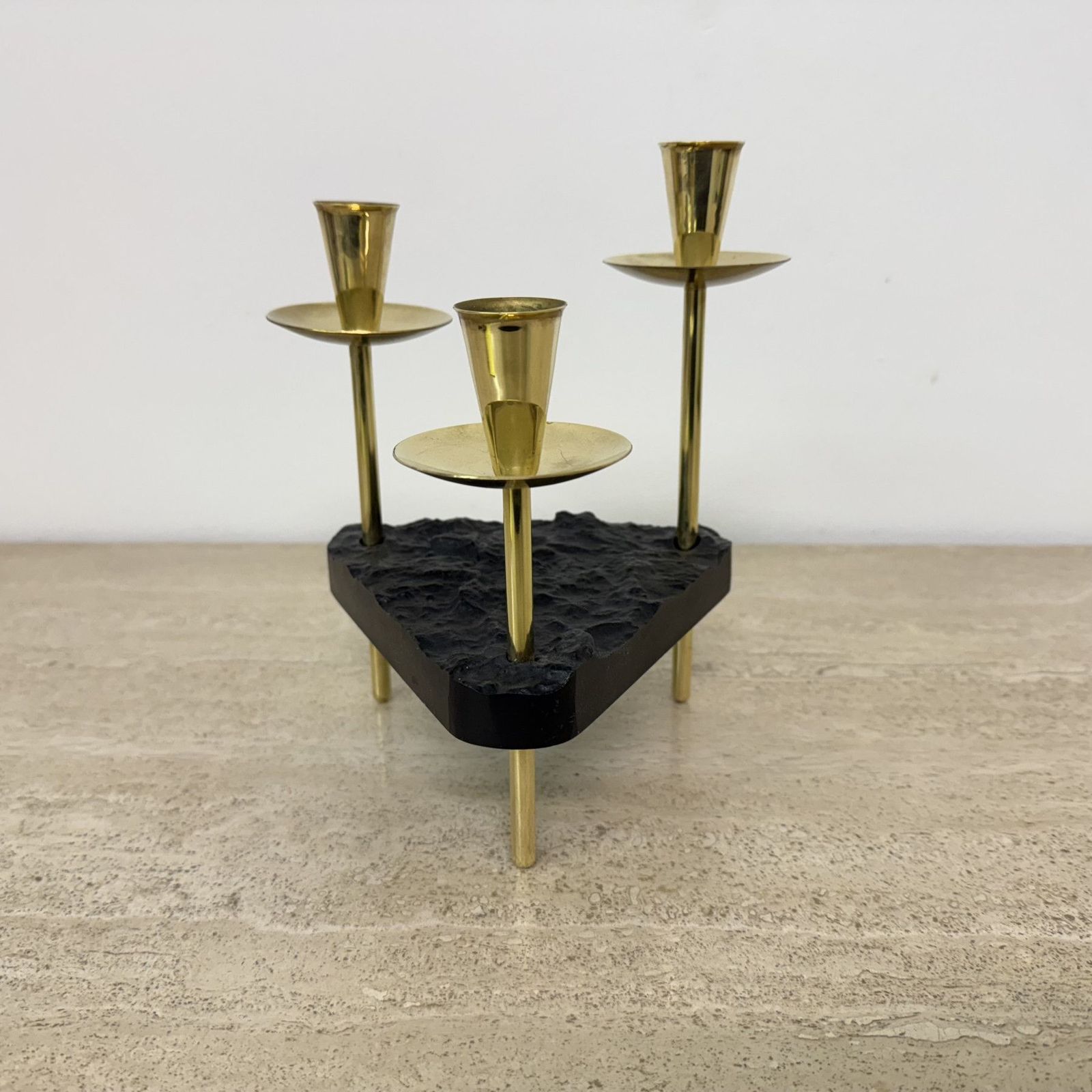 Mid Century Candle Holder Brass And Lucite , 1970s photo furniture