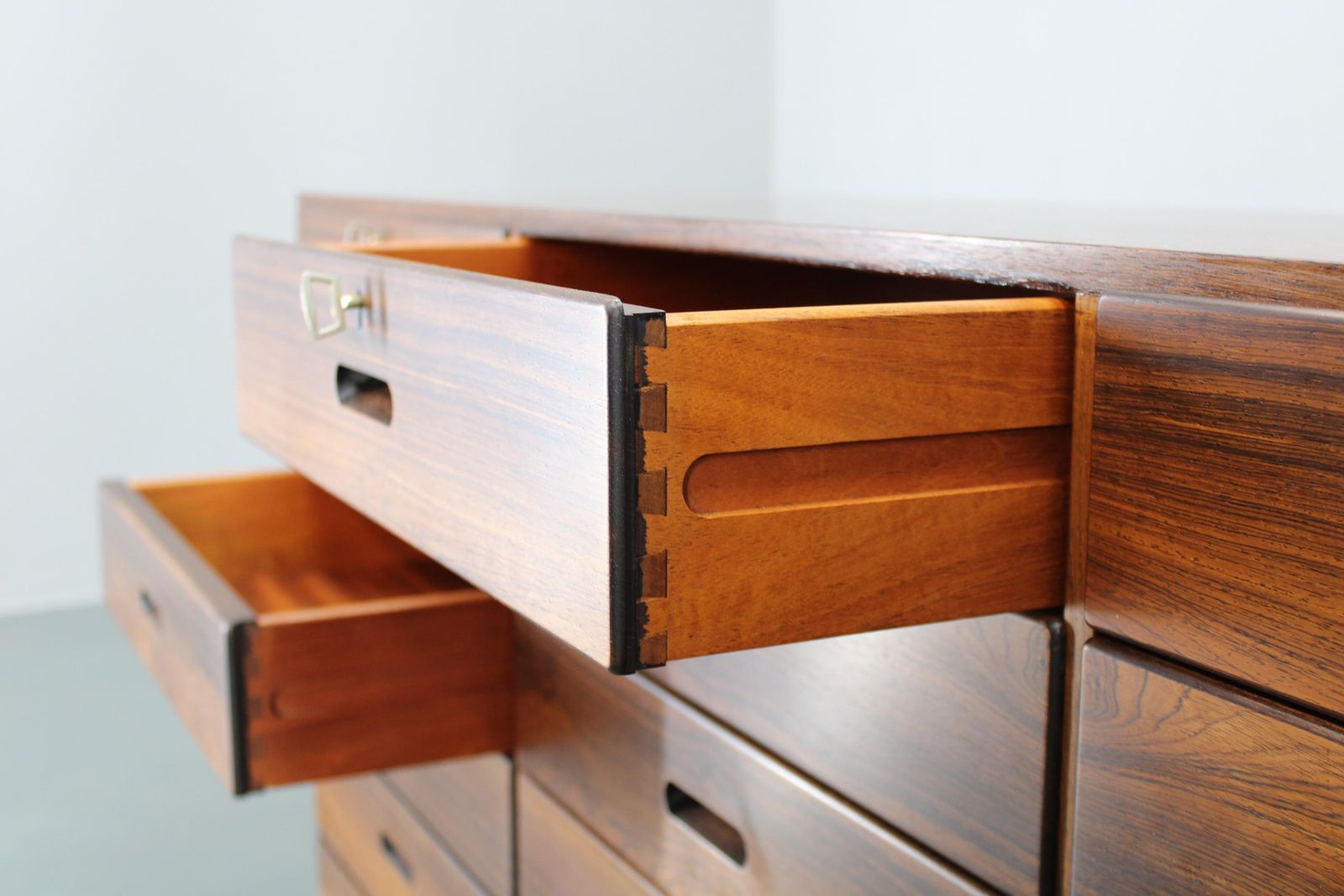 1960s Rare Kai Winding Chest Of Drawers Or Sideboard, Restored photo vinterior