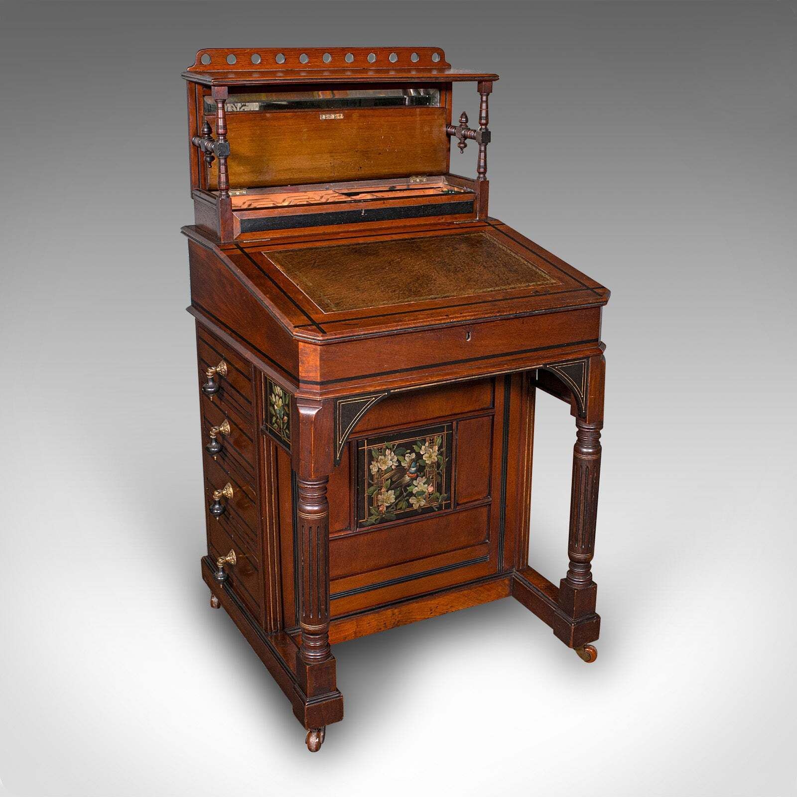 Antique Aesthetic Period Davenport English Walnut Writing Desk Victorian photo furniture