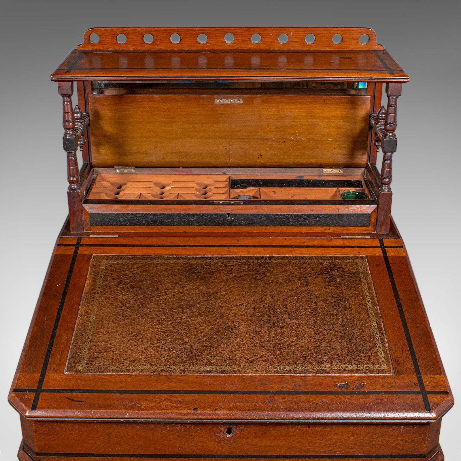 photo for sale Antique Aesthetic Period Davenport English Walnut Writing Desk Victorian