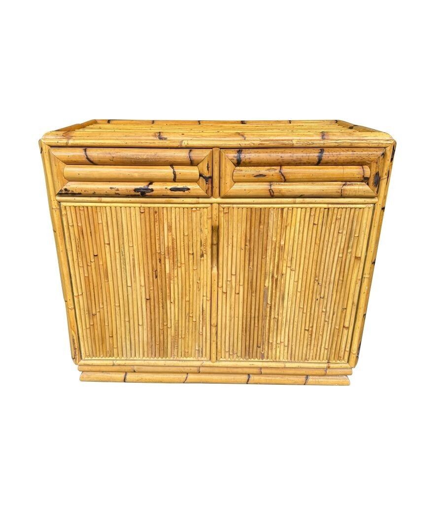 An Italian 1970s Two Drawers And Two Doors Bamboo Chest By Vivai Del Sud photo Furniture
