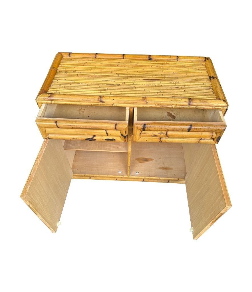Furniture An Italian 1970s Two Drawers And Two Doors Bamboo Chest By Vivai Del Sud photo