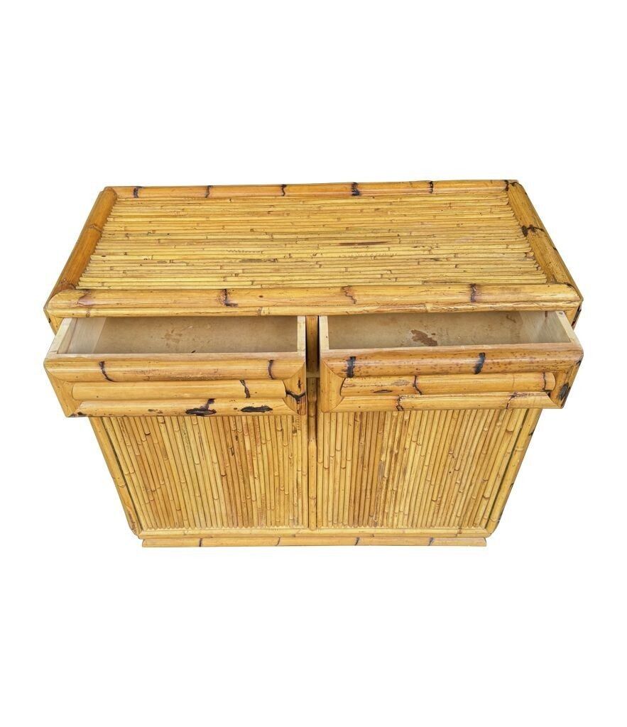 photo vinterior An Italian 1970s Two Drawers And Two Doors Bamboo Chest By Vivai Del Sud