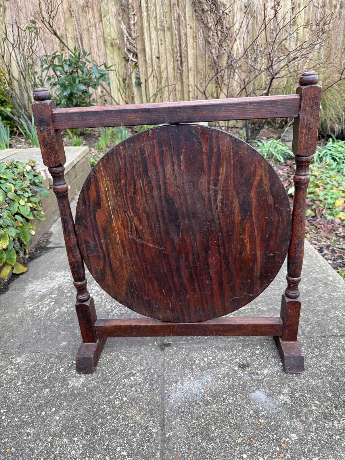 photo for sale Mid Century Wooden Frame, Painted Galleon Fire Screen   Small Wooden Firescreen, Fire Guard 1900s