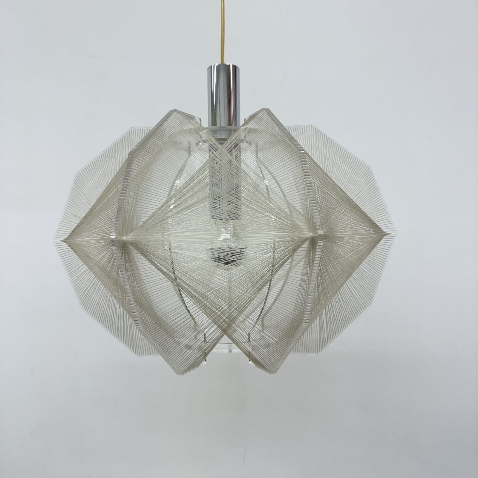 Paul Secon Voor Sompex Hanglamp Van Helder Draad, Jaren 1970, Duitsland photo Verlichting