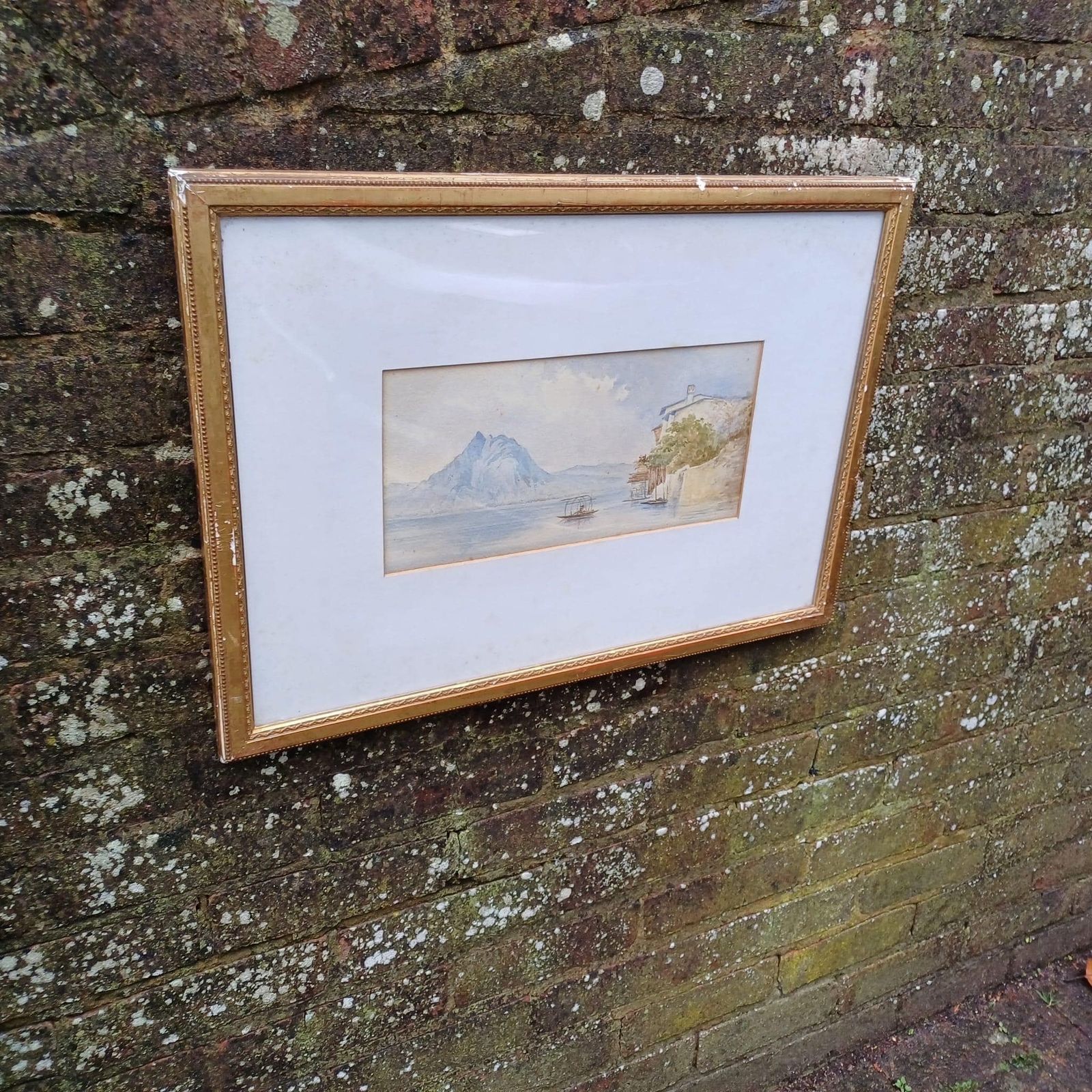 Mid Century Gilt Vintage Frame With Glass, And A Vintage Water Colour Painting (61cm X 44cm) photo buy