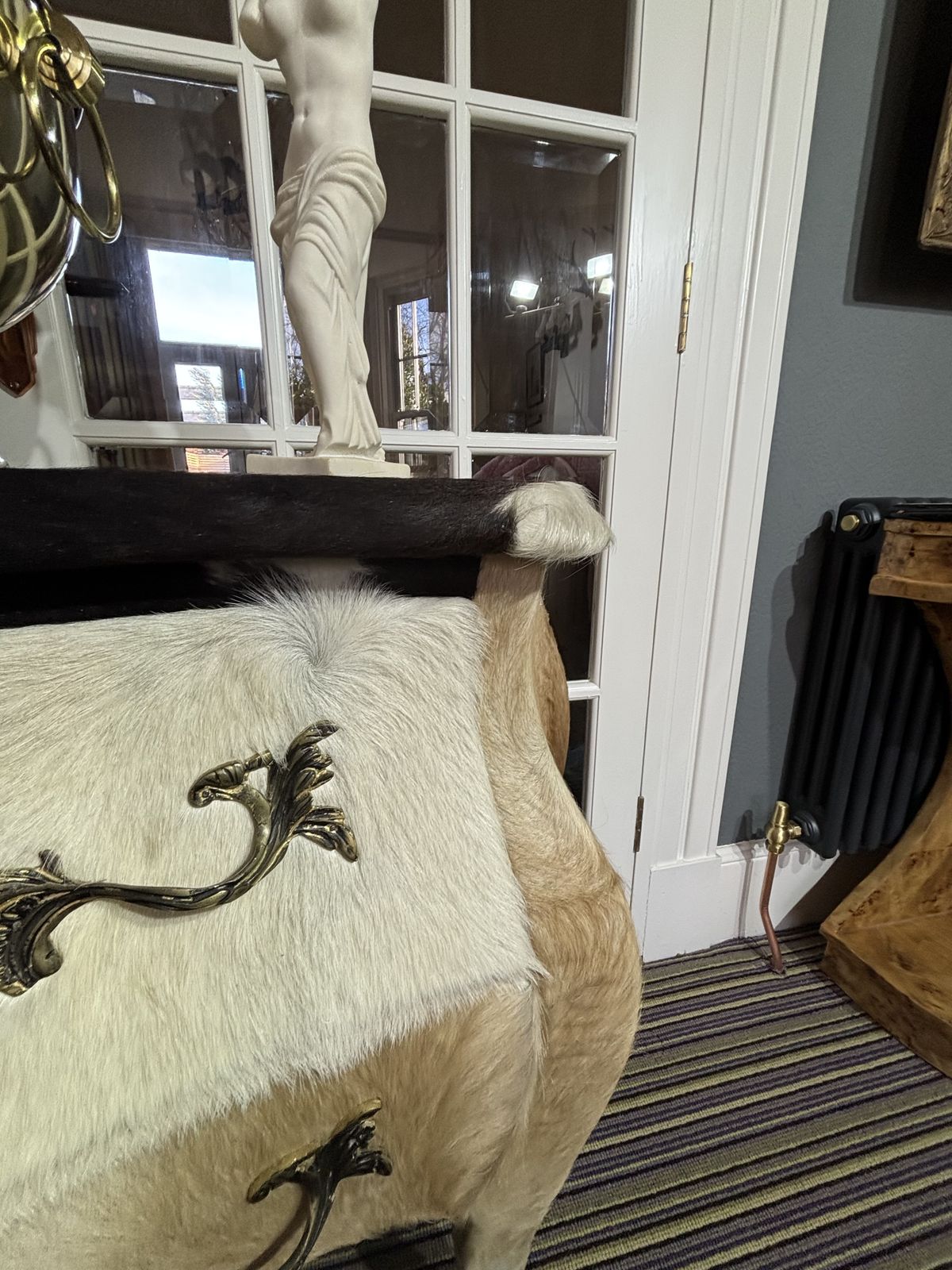 Unusual Cowhide French Drawers photo vintage