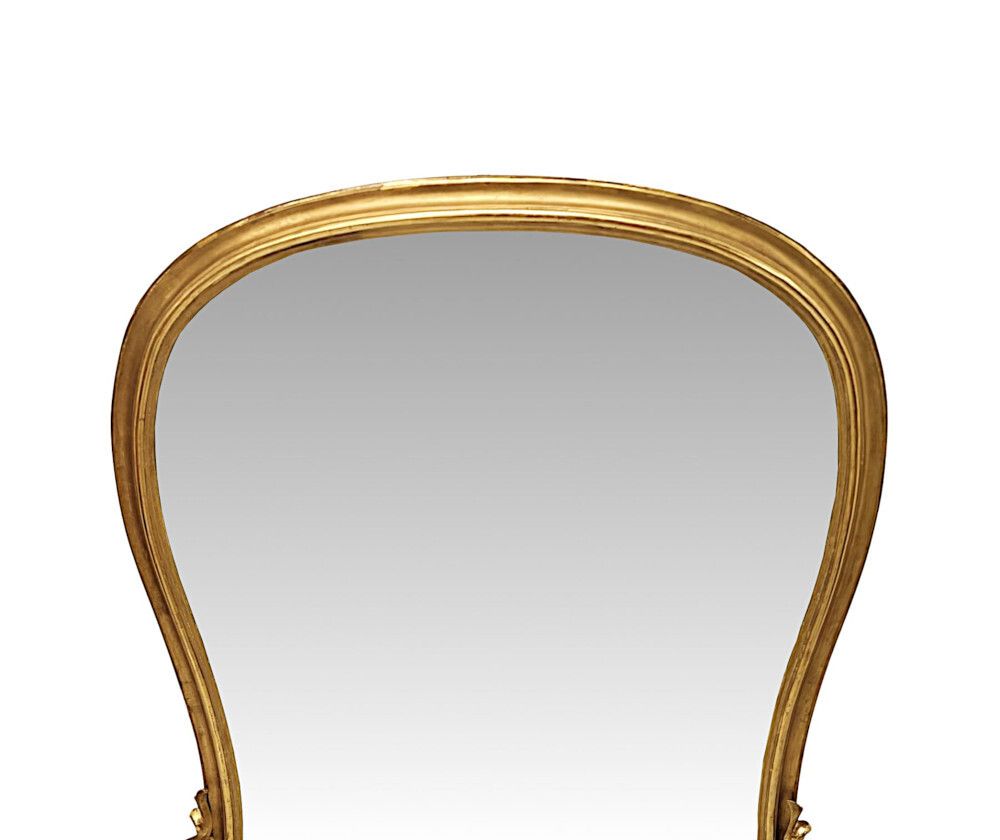 A Stunning 19th Century Large Archtop Waisted Shape Giltwood Overmantel Mirror photo furniture
