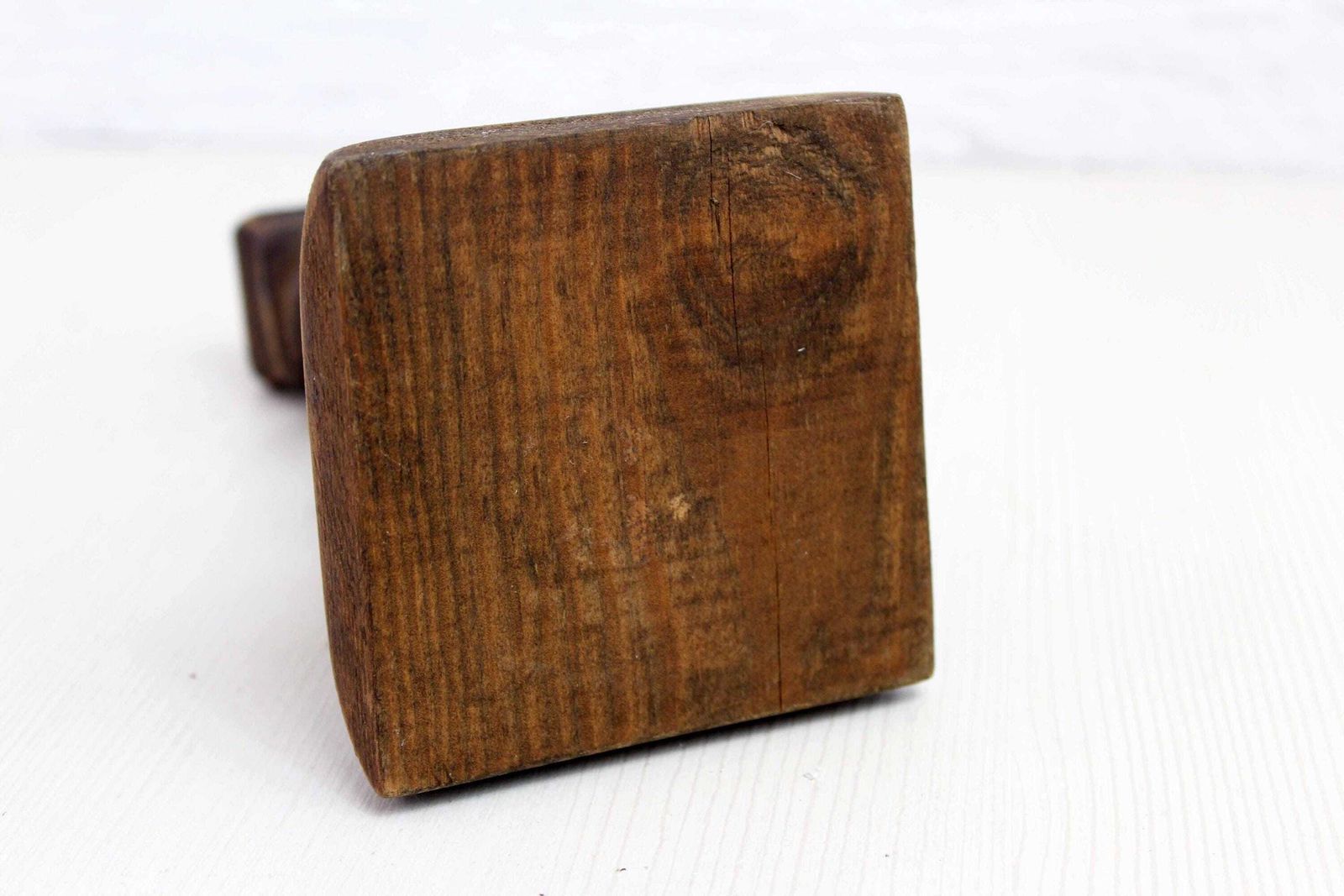 photo furniture Elegant Handcrafted Turned Wooden Candle Holder, France 1950