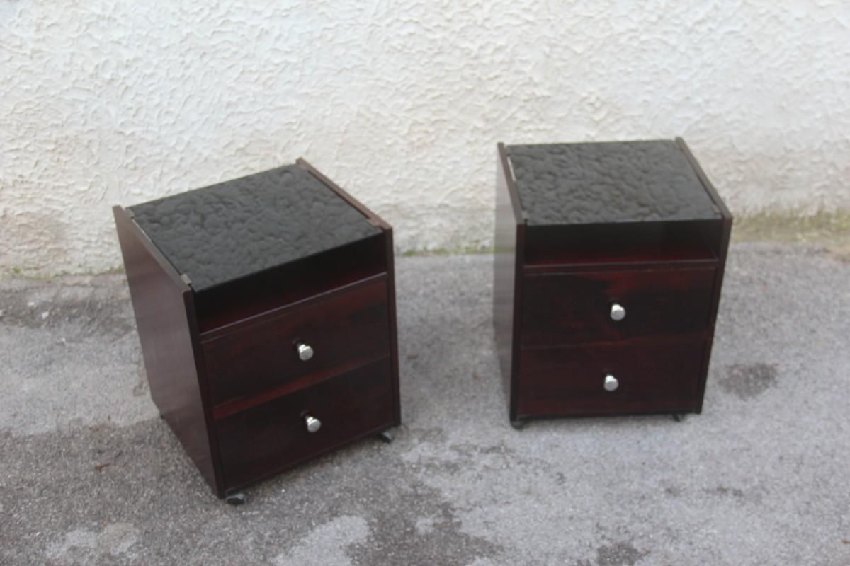 Pair Of Nightstands Carlo De Carli, 1960 For Sormani Italian Design Rosewood photo for sale