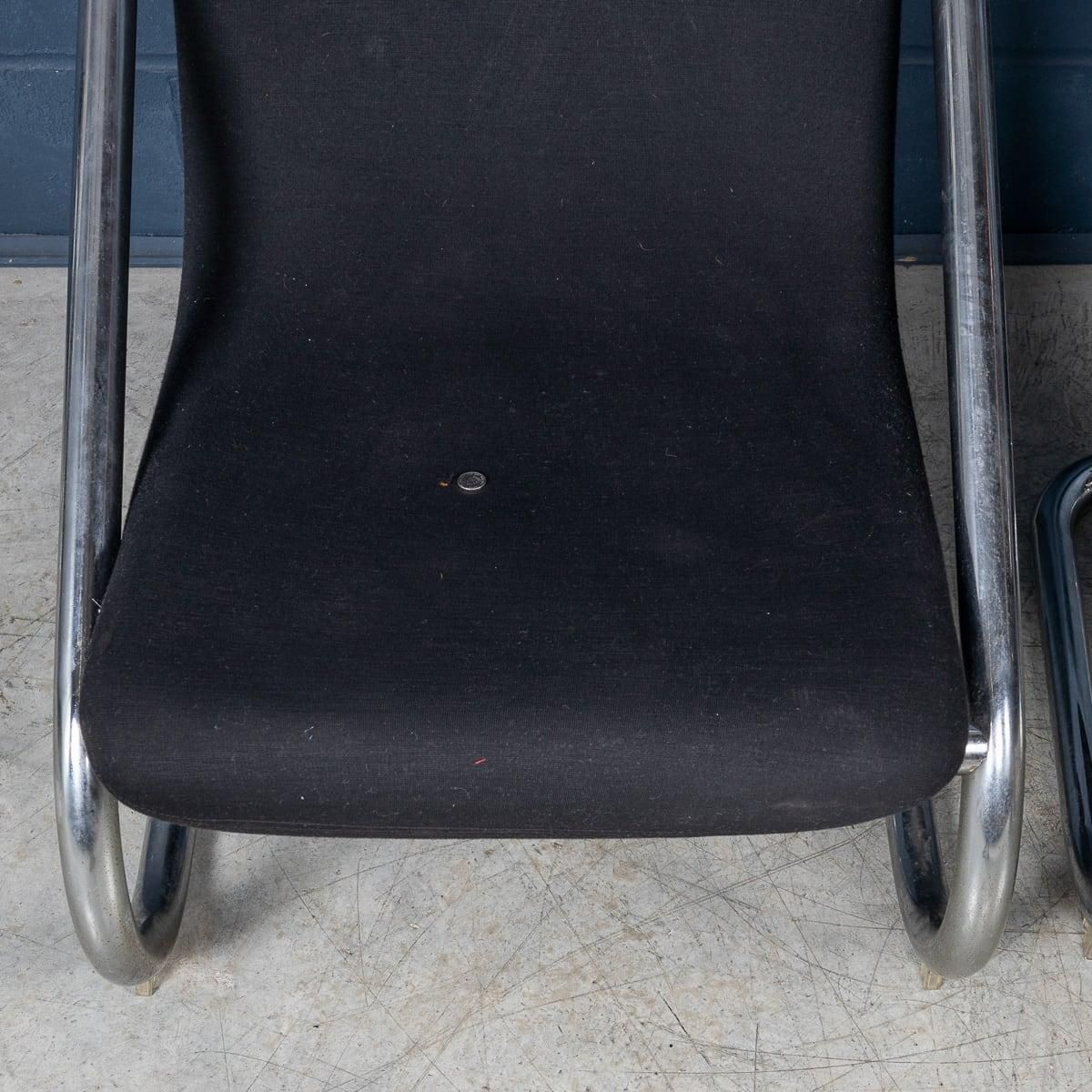 photo vintage 20th Century Italian Pair Of Tubular Framed Lounge Chairs C.1980