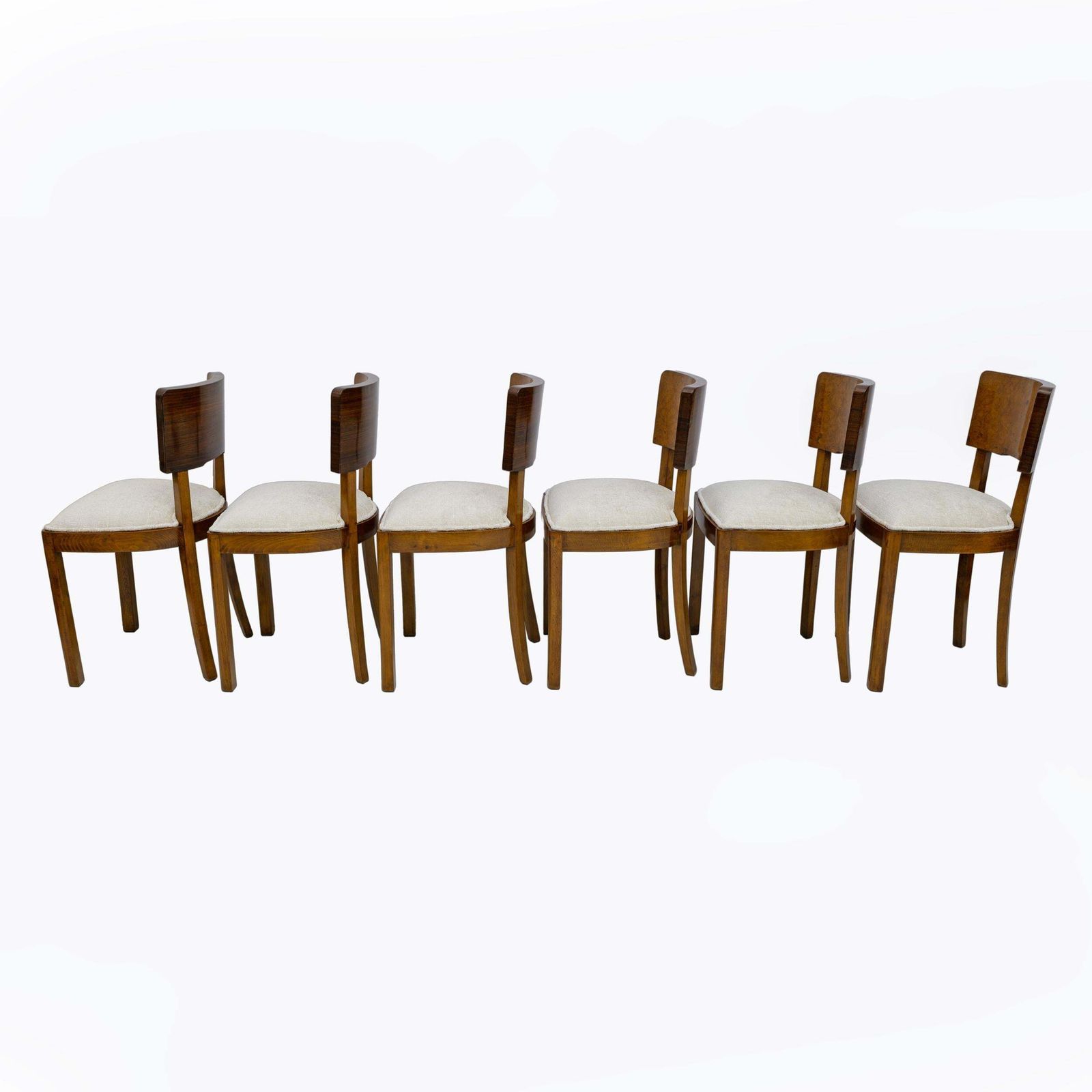 Six Of Art Deco Italian Walnut Dining Chairs, 1930s photo 4061.0