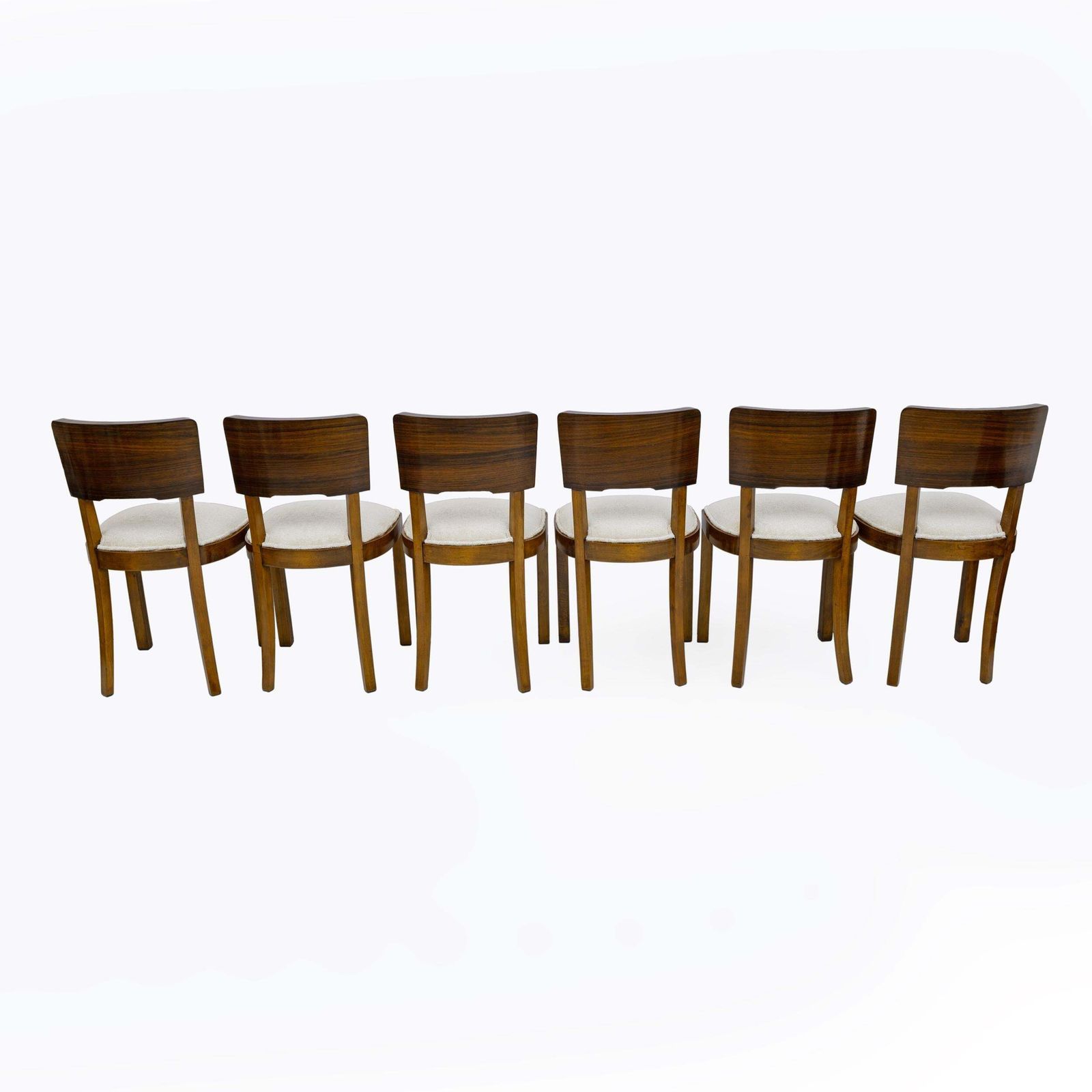 4061.0 Six Of Art Deco Italian Walnut Dining Chairs, 1930s photo