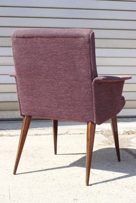 Mid Century Violet Velvet & Corduroy Armchairs, 1950s, Set Of 2 photo vintage