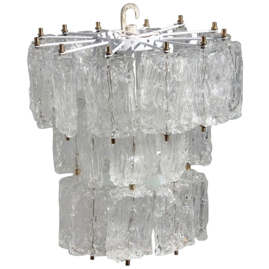 Venini Toni Zuccheri Round Chandelier Glass Murano And Brass Part Italian Design